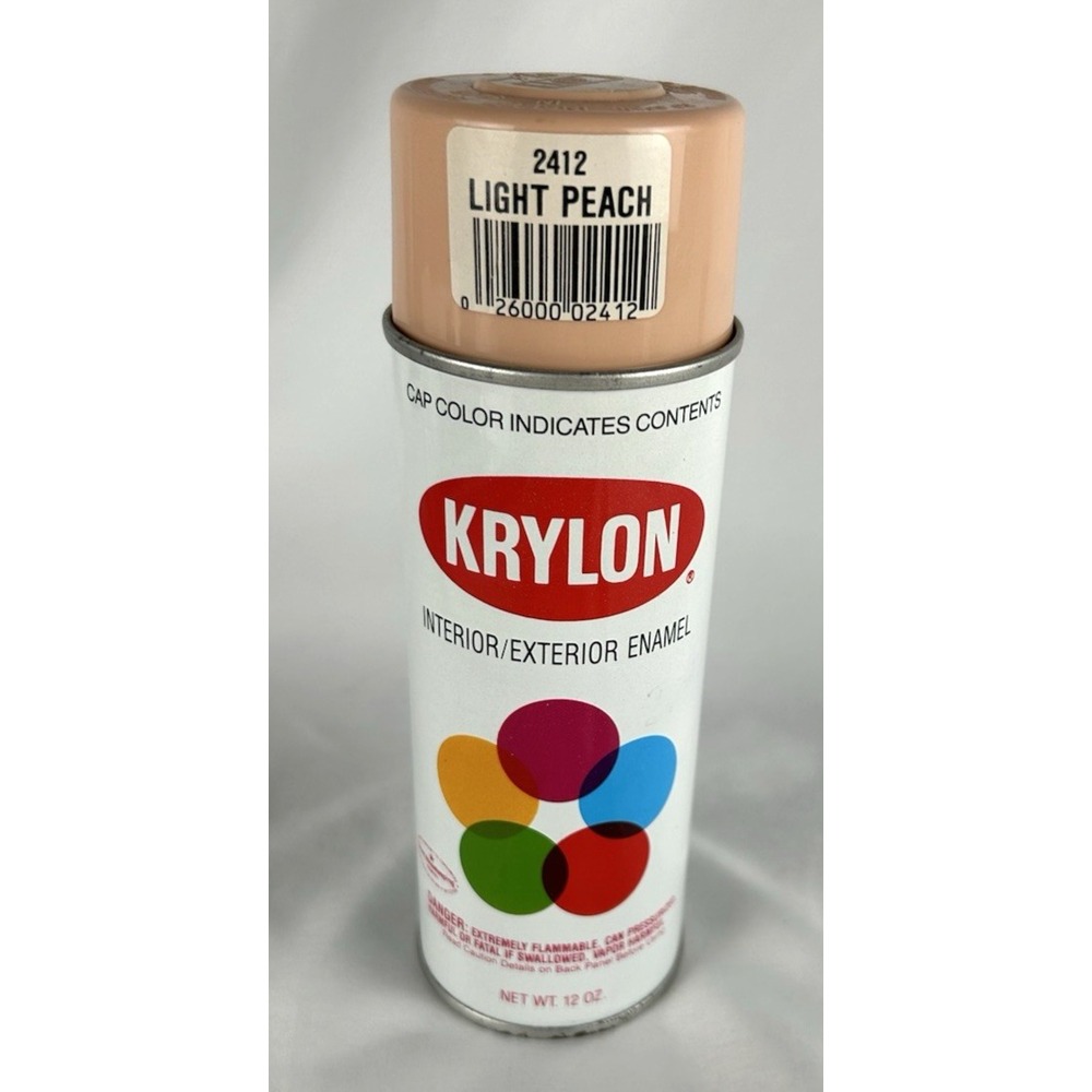 Vintage Krylon Light Peach 2412 Spray Paint Borden Made In USA 80s RARE